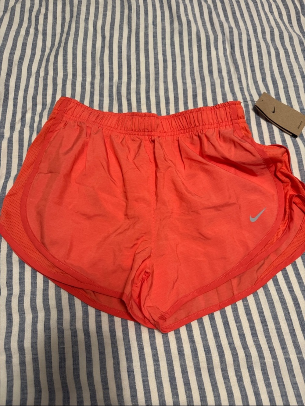 Nike Women's Coral-Red Lightweight Athletic Shorts